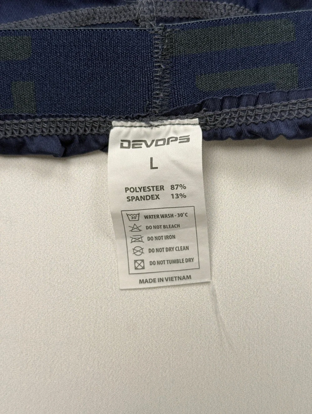 Devops Athletic Base Layer Leggings Navy Blue Stretch - Boys  L